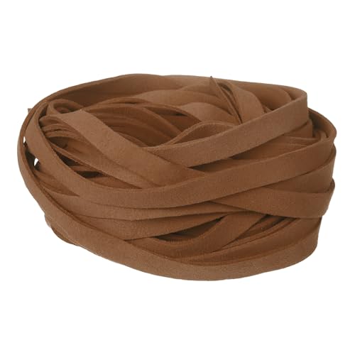 uxcell 10Pcs 1 Yard 10mm Wide Flat Leather String Cord, 1.4mm Thick Craft Suede Strap Braiding Lacing Strips Rope for DIY Leather Crafts Necklace Bracelet Collars Belts, Light Brown - color: Light Brown