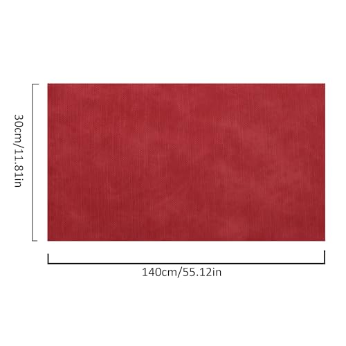 David accessories Smooth Imitation Faux Leather Sheet 1 Pc 11" x 55" (30x140cm) Printed Faux Leather Fabric Sheet for DIY Bows Earrings Making Crafts (Imitation Denim-Red) - color: Imitation Denim-red