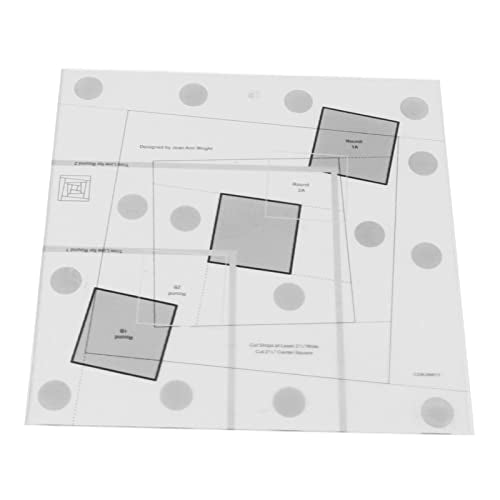 AUNMAS Log Cabin Quilting Ruler, Non Slip Acrylic Quilt Ruler with Printed Strip Widths and Center Square for Precise Trimming Log Cabin Blocks High Contrast Markings - size: 10 Inch