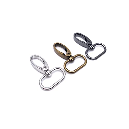 Swivel Lobster Clasps 1 inch Metal 20Pcs for Purses Bag Hardware | 1" Swivel Snap Hooks for Handbag Backpack Dog Collars Webbing Keychain Lanyard Strap Craft Making Mix Colors - color: Silver/Gunmetal/Antique Bronze, size: 1 inch