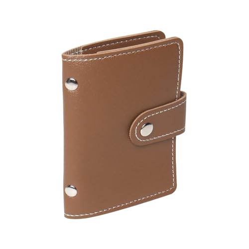 Stealodeal PU Leather Card Holder – Multi-Compartment Organizer for Debit/Credit/ATM Cards (Unisex Design) (Brown 26 Slots) - color: Brown 26 Slots