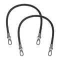 MECCANIXITY Braided Purse Strap, PU Leather Purse Strap Handle Replacement for Handbag Tote Underarm Bag Making - color: Black