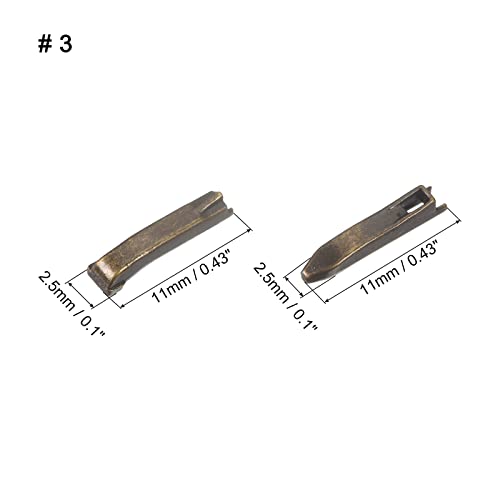 uxcell 10 Sets Double Open Zipper Repair Latch Kits, #3 Insert Pins for Jacket Coat Two-Way Separating Zippers, Bronze Tone - color: Bronze Tone, size: #3