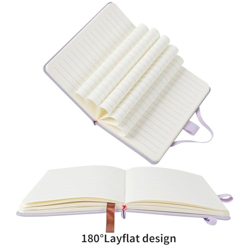 Animusphere 2Pack Pocket Notebook Small Notebook Journal Notebook 4 inches x 5.7 inches 200 Pages Leather Cover With Pen Holder Page Marker Ribbons (Purple) - color: Purple