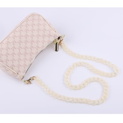 Aumey Clear White Black Brown Acrylic Chain Clutch Purse Strap Handles Bag Handbag Purse Replacement Chains 40 Inches - color: Yellow