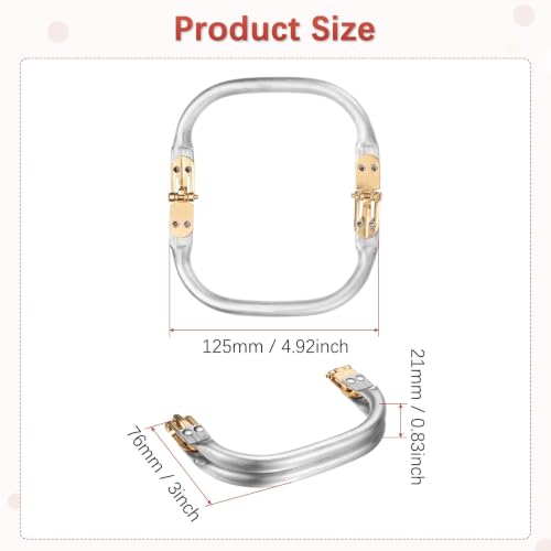 TIXIPEM 4.92IN Metal Purse Frame [2PCS] - Arc Rectangle Frame Kiss Lock Clasp Use for DIY Purse Handle Making Supplies & Sewing Bag Clutch Crafts - [Gold Tone] Bag Hardware Replacements - color: Gold Tone, size: 4.92IN