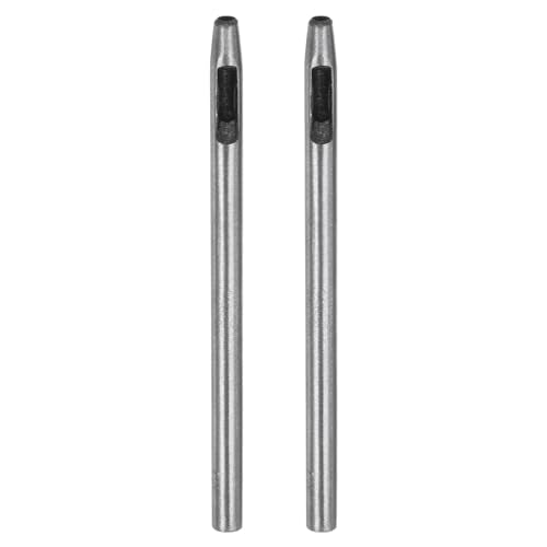 HARFINGTON 2pcs Hollow Punch for Leather 3mm Round Hole Punch Tool for Belt Puncher Carbon Steel Single Punch for Watch Belt Cut Leather Craft Rubber Paper Fabric Plastic Soft Material - size: 3mm