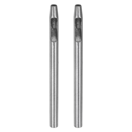 HARFINGTON 2pcs Hollow Punch for Leather 4mm Round Hole Punch Tool for Belt Puncher Carbon Steel Single Punch for Rubber Paper Fabric Plastic Soft Material Watch Belt Cut Leather Craft - size: 4mm