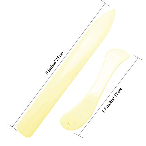 Onwon 2 Pieces Bone Folder Paper Creaser Set Crease Marker Scoring Folding Creasing Paper Crafting Scrapbooking Tool for DIY Paper Craft Bookbinding Card Making