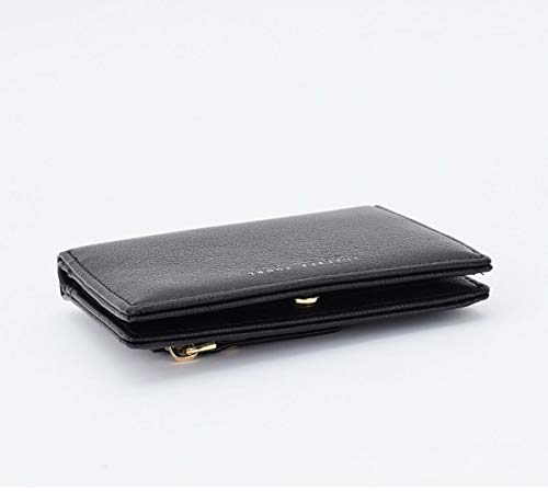 Women Wallets Small Bifold Leather Pocket Wallet Ladies Mini Short Purse - color: C Black1