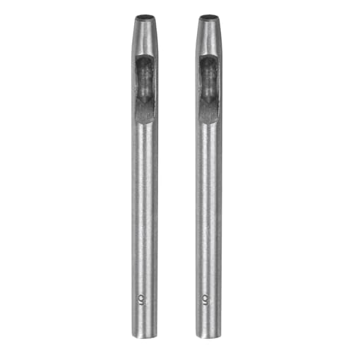HARFINGTON 2pcs Hollow Punch for Leather 5mm Round Hole Punch Tool for Belt Puncher Carbon Steel Single Punch for Watch Belt Cut Leather Craft Rubber Paper Fabric Plastic Soft Material - size: 5mm