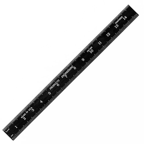 PEC Tools Metric Metal Ruler, 15CM, Made in USA - color: Black Chrome-Flexible