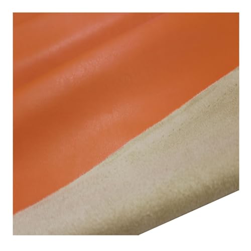 Double Sided Soft Skin Faux Leather/Suede 1 Yard 54" x 36" Thickness 0.65mm Width:54" Perfect for Upholstery, DIY Crafts, Hat Making, Hair Crafts Making, Sewing Orange(Back Khaki) - color: Orange, size: 36"x54"