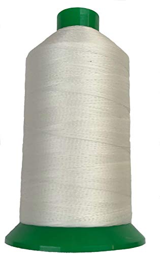 EZ-Xtend Serabond Bonded #92 Polyester Thread - UV Resistant & Heavy Duty for Home Sewing Machines (White, 8 oz Spool) - color: White