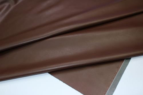 Double Sided Soft Skin Faux Leather/Suede 1 Yard 54" x 36" Thickness 0.65mm Width:54" Perfect for Upholstery, DIY Crafts, Hat Making, Hair Crafts Making, Sewing Chocolate(Back Gray) - color: Chocolate, size: 36"x54"