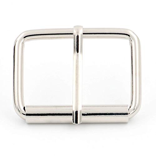 BIKICOCO Roller Buckle, 1-1/2'' x 1'' Heel Rolling Bar Buckles for Bags Leather Webbing Straps - color: Silver X 20 Pcs