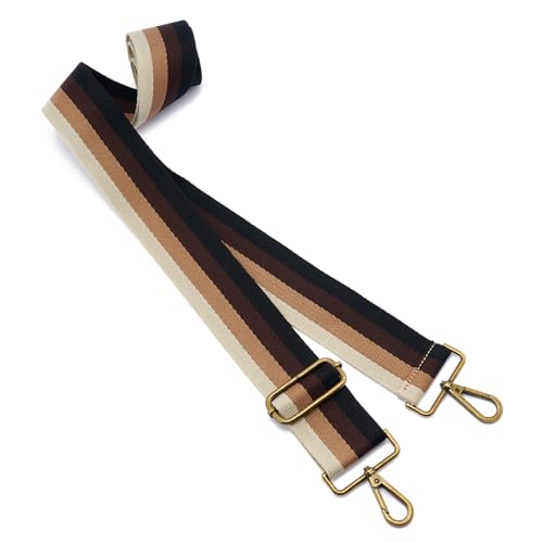 ZOOEASS Bronze Buckles Purse Strap, 2" Wide Crossbody Handbag Strap Adjustable Replacement Shoulder Strap Vintage Embroidery - color: 5cm-color20