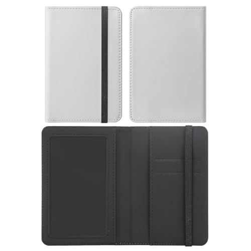 10 pieces DIY Sublimation Blank Passport Holder Covers, Black PU Leather Travel Passports Book Holder Wallet Cover DIY Heat Transfer Print for Passport, Business Cards, Credit Cards