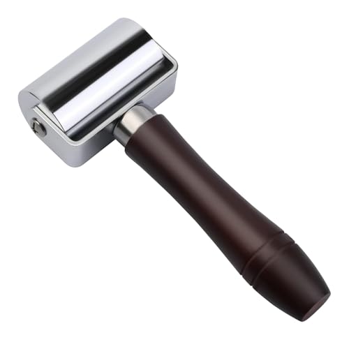 Mnuizu 60 mm Leather Press Edge Roller, Brayer Rollers for Crafting | Wooden Handle Leather Rolling Craft Roller, Seam Roller for Leather, Leather Edge Creaser for Leather Craft - color: Black, size: 60mm