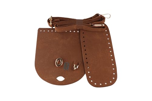 zaoalife PU Leather Backpack Making Kits,PU Leather Bag Knitting Set, Leather Bag Bottom,Shoulder Strap,Flap Cover,Bag Twist Lock,for DIY Bag Making