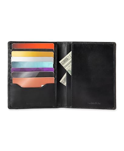 Calvin Klein Men's Wallet Sets-Minimalist Bifold and Card Cases - color: Black Passport