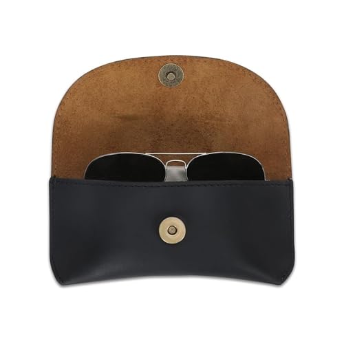 Leather Eyeglass Case Genuine Leather Sunglasses Case Eyewear Pouch Glasses Sleeve Slim Unisex Eyeglass Holder
