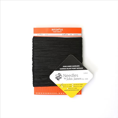 Grey 1.2mm RITZA 25 Tiger Thread for Leather Craft | Waxed Polyester Saddlers Thread - color: 1,2 mm - Grey - 50 meters