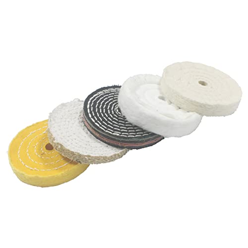 5 Pcs 4" Assorted Abrasive Buffing Wheel with 1/2" Arbor Hole