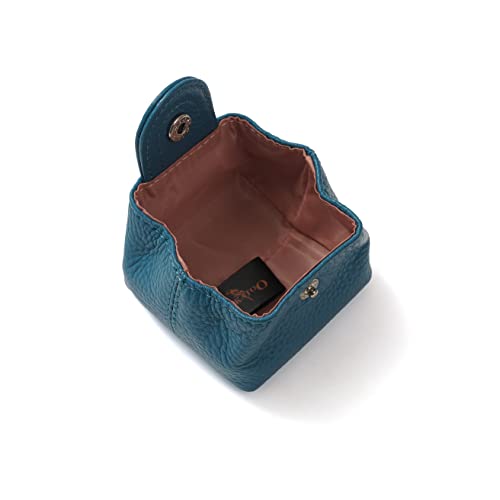 Cockatoo Genuine Leather Coin Pouch Change Holder, Mini Snap Pocket Wallet for Men Women (Azure, Small) - color: Azure, size: Small