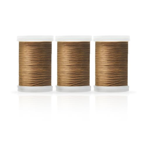 Heavy Duty Upholstery Thread,3 Spools Durable Bonded Nylon, High-Strength & Fade-Resistant, 218 Yds/Spool for Sewing Machines, Leather, Denim, DIY Crafts | Khaki - color: Khaki