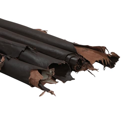 Tooling Leather Hides, Whole Nappa Antique Soft Lambskin Leather for Arts and Crafts - No Holes & Cuts | Quality Rawhide Leather 5-6 Sq ft (Pack of 2) - Brown - color: Brown, size: 2 Hide x 5-6 Sq ft
