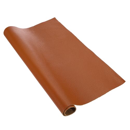 uxcell Genuine Leather Sheet, 11.8" x 11.8" Natural Distressed Cowhide Full Grain Leather Pieces, Pre Cut Sheets for Crafting, Sewing, Tooling, Sheath Making, Orange - color: Orange
