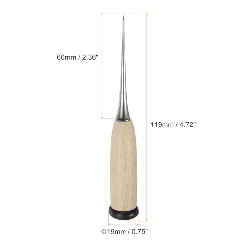HARFINGTON Handwork Sewing Awl Leather Punch Hole Tools with Wooden Handle Scratch for Broken Wire Make Mark Drilling Stitching Repair and DIY Handmade, Log Color