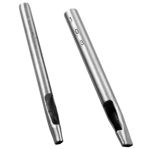 TAODAN 1 Set Oval Carbon Steel Punch with 25mm Rubber Mallet for Punching Holes in Leather Belts Gaskets Garments and Fabrics 6 Sizes