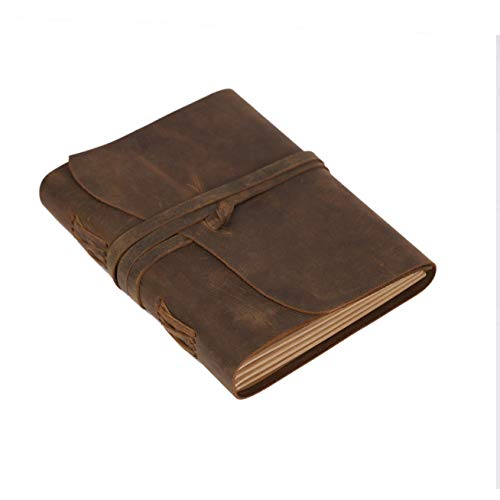 Leather Journal Handmade Diary Travel Vintage Bound Notebook for Men & Women Antique Finish Genuine Leather Quality Lined Brown Paper Perfect for Notes Art Sketchbook 8X6 Inches - Brown - style: 8X6 Inches - Brown Lined