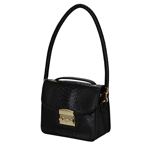 ALLZEDREAM Leather Shoulder Bag Straps Replacement Purse Handbag Braided Handle - color: Black, size: 11.8in