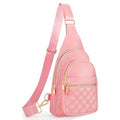 Sling Bag for Women Crossbody Leather Fanny Packs Chest Bag Fashion Sling Backpack Travel JASGOOD - color: Pink