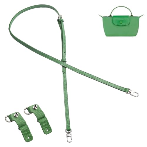Purse Straps Replacement, Leather Handbag Crossbody Shoulder Strap Kit Adjustable for Mini Longcamp Tote Bag Women - color: LightGreen