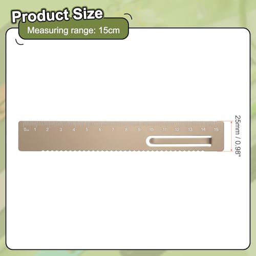 HARFINGTON 3pcs Straight Ruler 15cm Metric Metal Aluminum Alloy Measuring Bookmark Clip Ruler Scale Tool for Measure Study Reading Classroom Office, Gold - color: Gold, size: 15cm