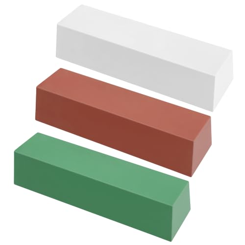 SCOTTCHEN Heavy-Duty Buffing Polishing Compound 5.25 lbs.Kit-3 Pack | 84 Oz.Large Bar Green Fine/White Medium/Red Coarse, for Stainless Steel, Aluminum, Brass, Copper & Iron - size: 84 Oz. - Green Fine/White Medium/Red Coarse