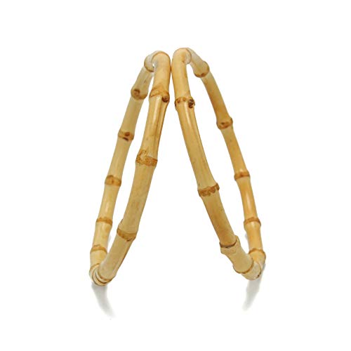 Miuco 4 PCS Round Bamboo Bag Handles Handmade Handbag Purse Making Handle Replacement for Handcrafted DIY Bags Accessories,5.12inch - size: Small