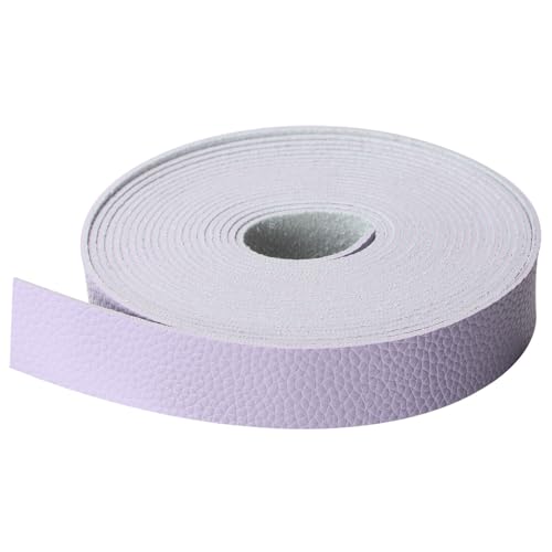 picheng Faux Leather Strap 1 Inches Wide Lychee Texture Leather Straps for Crafts, 200 Inches Long Faux Leather Strips - color: Light Purple