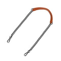 uxcell Purse Chain Strap, 39" Leather Iron Flat Chain Strap Handbag Chains Purse Handles Shoulder Replacement Strap (Brown Strap Grey Chain) - color: Brown, Grey, size: 39"