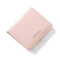 Women Wallets Small Bifold Leather Pocket Wallet Ladies Mini Short Purse - color: Pink