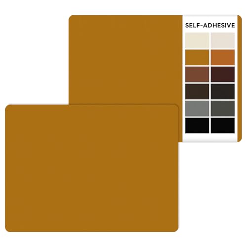 IANZE 2Pcs Leather Repair Patch, Self Adhesive Leather Repair Patch for Car Seats, Couches, Furniture, Sofa, Handbags, Office Chair (Tan) - color: Tan