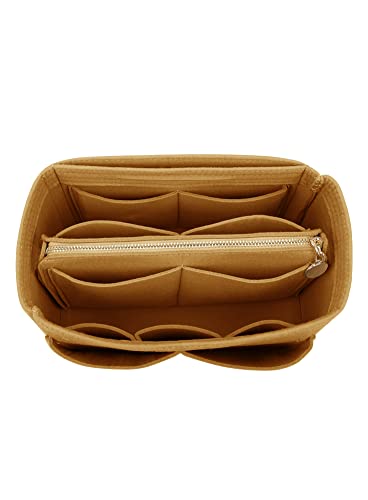 LEXSION Felt Purse Organizer Insert, Tote Bag Shaper Dividers with 5 Sizes - color: Brown, size: Slender Large