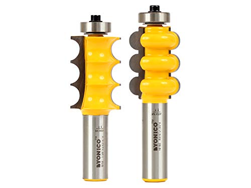 YONICO Furniture Molding and Trim Router Bits Set 2 Bit Triple Bead & Flute 1/2-Inch Shank 16260 - style: 2 Bit 3/8" Triple Bead & Flute - 1/2" Shank