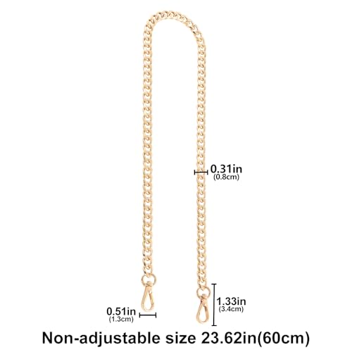 Bag Chain Strap for Handbag Replacement,Gold Purse Chain Accessories Shoulder Straps Crossbody - color: Style-4-60cm