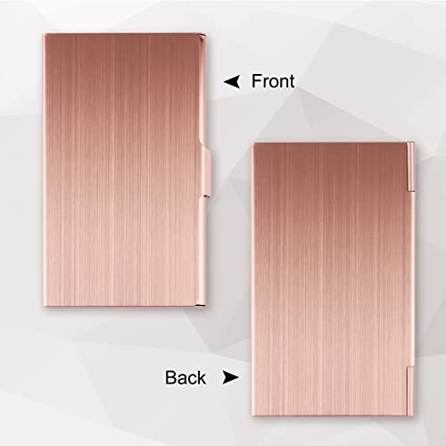 Business Card Holder, Slim Business Card Case for Men & Women, Pocket Metal Card Case, Professional Stainless Steel Business Card Holders, Purse Name Card Holder, Buckle Style Shut, Rose Gold - style: Rose Gold