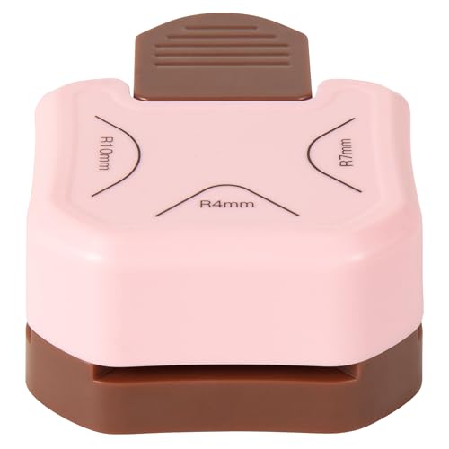 QIQQIKIN Corner Rounder Punch Pink,Paper Punches for Crafting,Cardstock,Edge Cutter,Scrapbook,Card Making Supplies,Journaling Accessories, Photos Cards Scrapbooking - color: Pink Brown R4+R7+R10